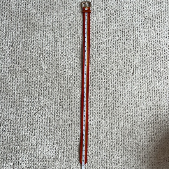 EXPRESS Distressed Red and Yellow Italian Leather Belt M - Picture 13 of 14